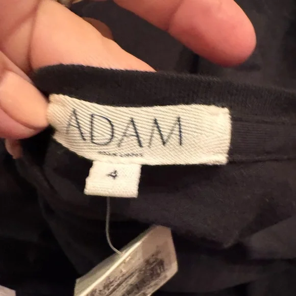 Adam Lippes Black V-Neck Long Sleeve Top - Picture 6 of 7